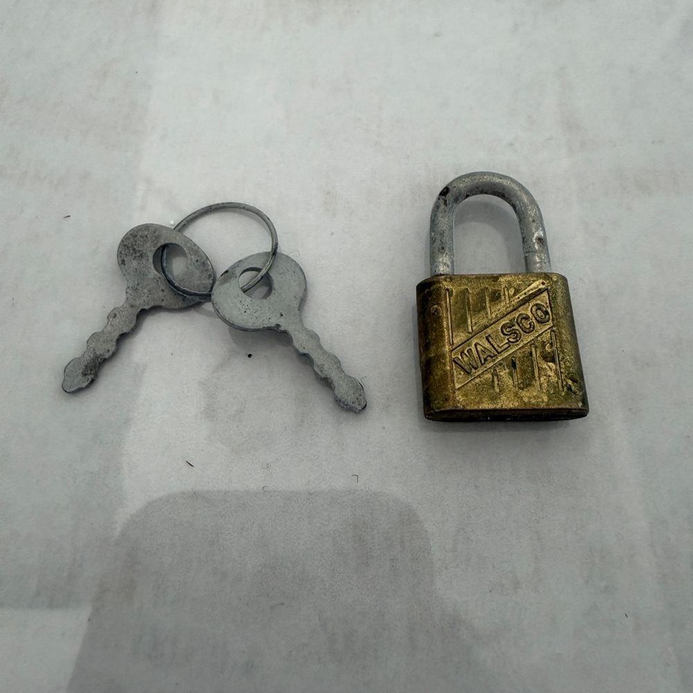 Vintage Walsco Mini Padlock Lock 2 Keys Made in the USA